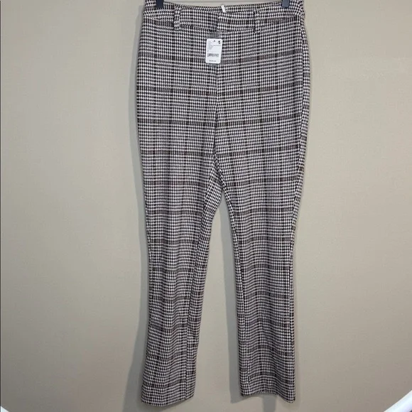 Free People NWT Molly Houndstooth plaid trousers pants size 4 - Picture 2 of 9